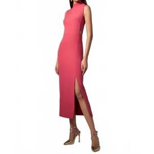 NEW STRASS slit midi dress in pink